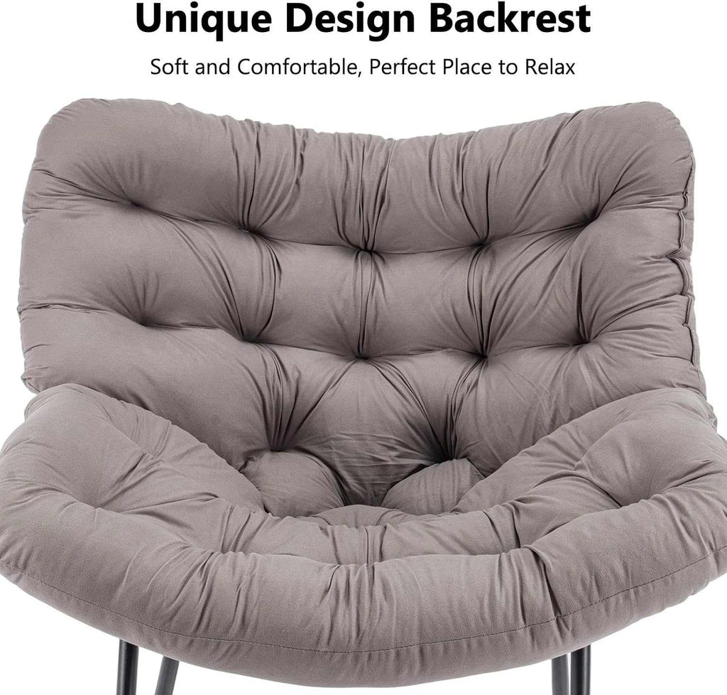 Oversized Outdoor Egg Rocking Chair With Cushion - EVERNEST HOME & GARDEN