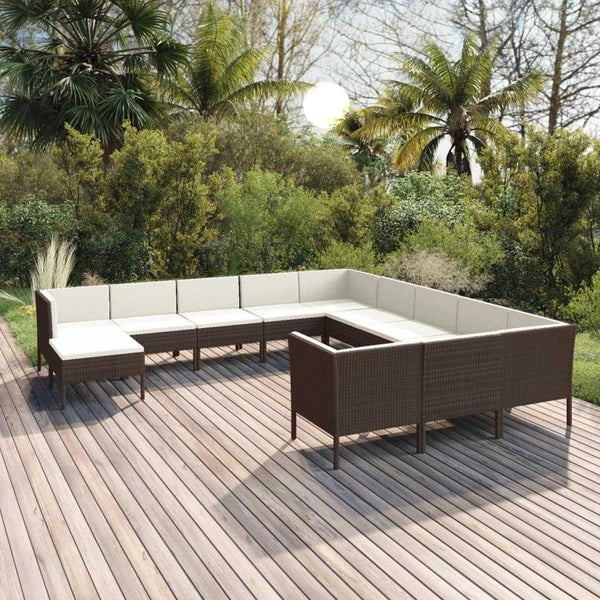 12-Piece Outdoor Patio Lounge Set with Cushions