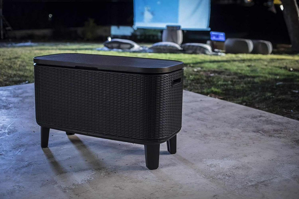 Outdoor Cocktail Table With Insulated 60L Cooler - EVERNEST HOME & GARDEN